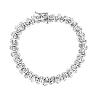 .925 Sterling Silver 1/3 Cttw Miracle-Set Diamond