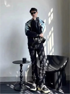 Men's Windproof Leather Motorcycle Jacket