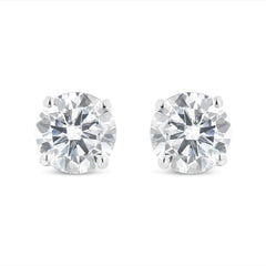 IGI Certified 14K White Gold 1 1/2 Cttw Lab Grown Diamond Solitaire Stud Earrings with Screwbacks (I-J Color, VVS2-VS1 Clarity)