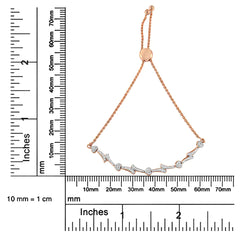 .925 Sterling Silver Diamond Accent Heart and Wave Link Bolo Bracelet (I-J Color, I2-I3 Clarity) - 6" to 9" Adjustable