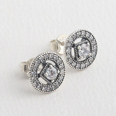 Vintage Zircon Stud Earrings