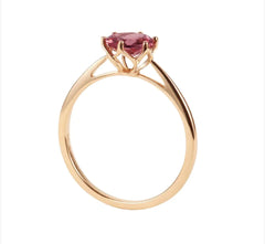 Pomegranate Red Six-Claw Gemstone Ring for Women