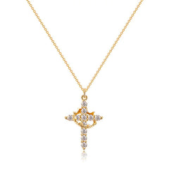 Rotatable Cross Crown Necklace