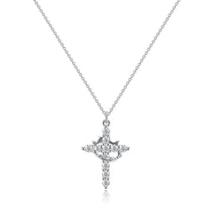 Rotatable Cross Crown Necklace