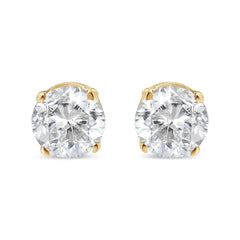 14K Yellow Gold 1/2 Cttw Round-Cut Diamond Solitaire Stud Earrings (O-P Color, SI2-I1 Clarity)