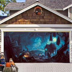 Halloween Misty Forest Garage Door Banner