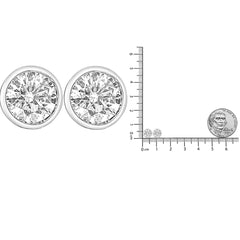 14K White Gold Lab Grown Diamond Screw-Back Classic Bezel Solitaire Stud Earrings (G-H Color, VS2-SI1 Clarity)