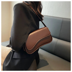 Simple Magnetic Buckle Shoulder Bag