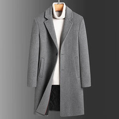 Men's Slim Fit Wool Trench Coat