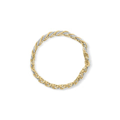 10K Yellow Gold 6.00 Cttw Pave Diamond S-Link Wave Link Bracelet (H-I Color, I2-I3 Clarity) - 7"