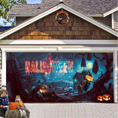 Halloween Misty Forest Garage Door Banner