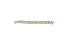 10K Yellow Gold 6.00 Cttw Pave Diamond S-Link Wave Link Bracelet (H-I Color, I2-I3 Clarity) - 7"