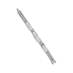 14K White Gold 12.0 Cttw Men's Invisible Set Princess Diamond Tennis Bracelet (G-H Color, VS1-VS2 Clarity) - Size 8.5" Inches