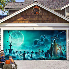 Halloween Misty Forest Garage Door Banner