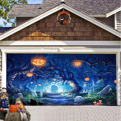 Halloween Misty Forest Garage Door Banner