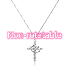 Rotatable Cross Crown Necklace