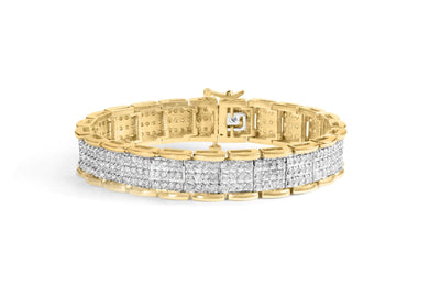 10K Yellow Gold 5.00 Cttw Round-Cut Diamond Link 7