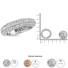 14K White Gold 2 1/2 Cttw Round-Cut Diamond Cluster Band Ring (H-I Color, SI1-SI2 Clarity)